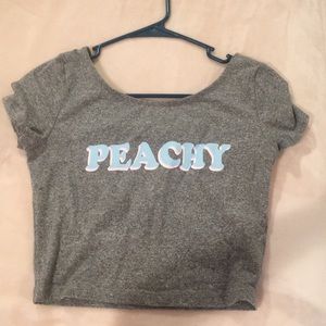 peachy gray crop top